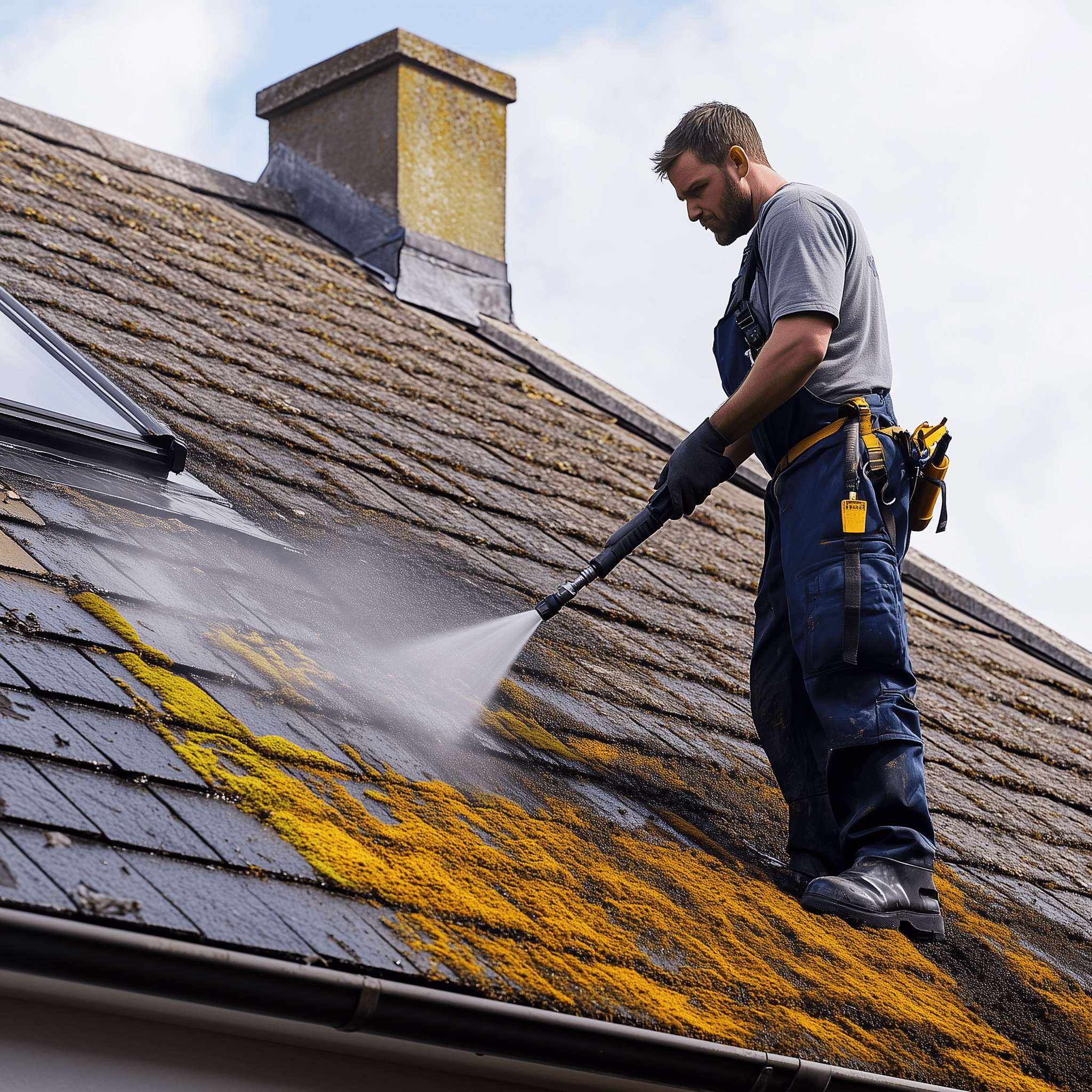 Is pressure washing safe for all types of roofs?